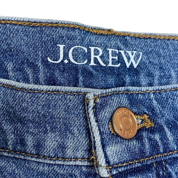 NWT J Crew Jeans  Women 32 Blue 9" Demi Boot Crop Raw Hem Denim High Rise BP584 - Picture 3 of 16